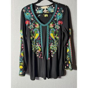 All About Her Long sleeve embroidered top